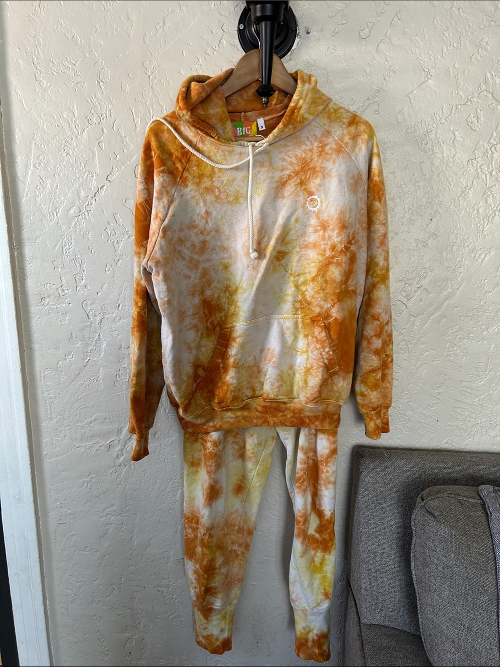 Big Bud Press Yellow Tie Dye Sweat Set (Pants and Hoodie) - Discontinued